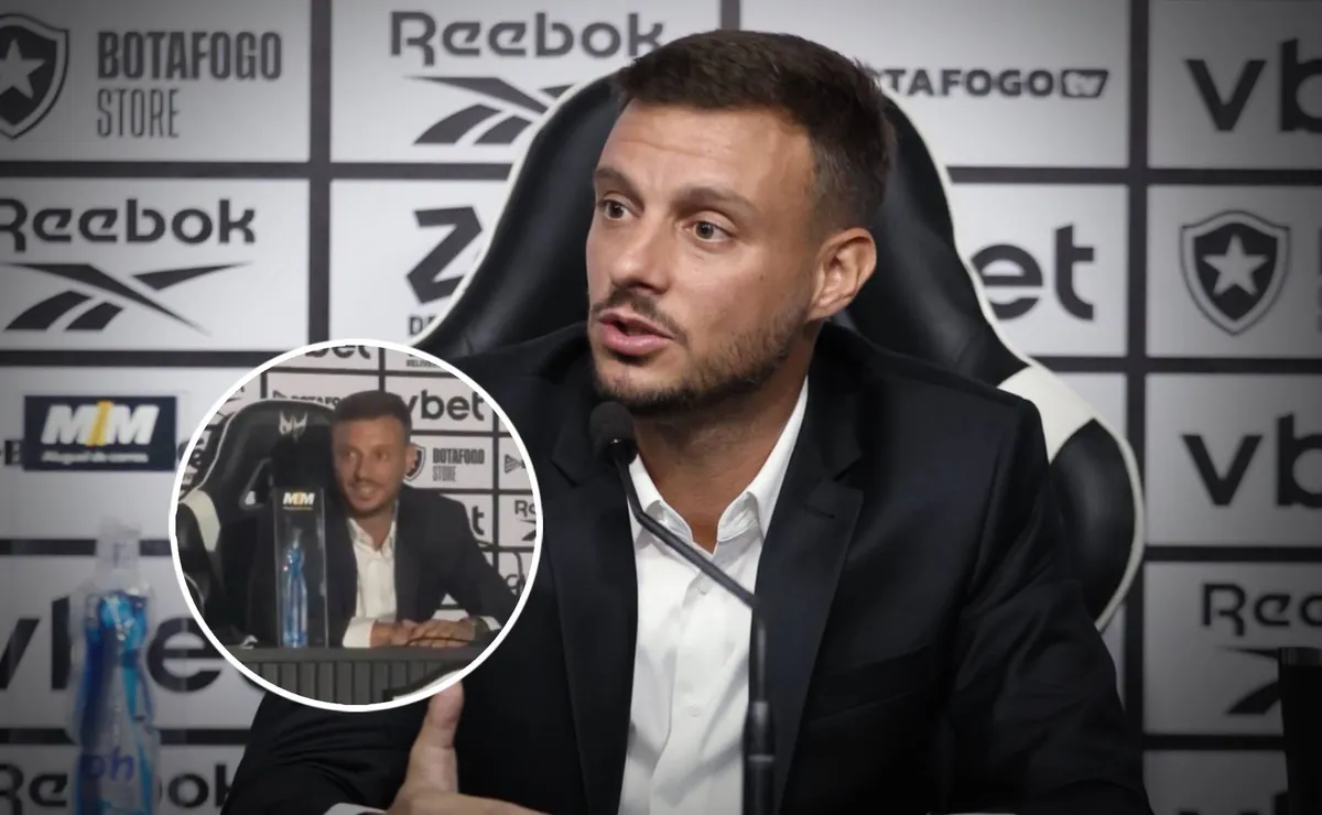 Martín Anselmi fue presentado como DT de Botafogo y protagonizó un insólito momento