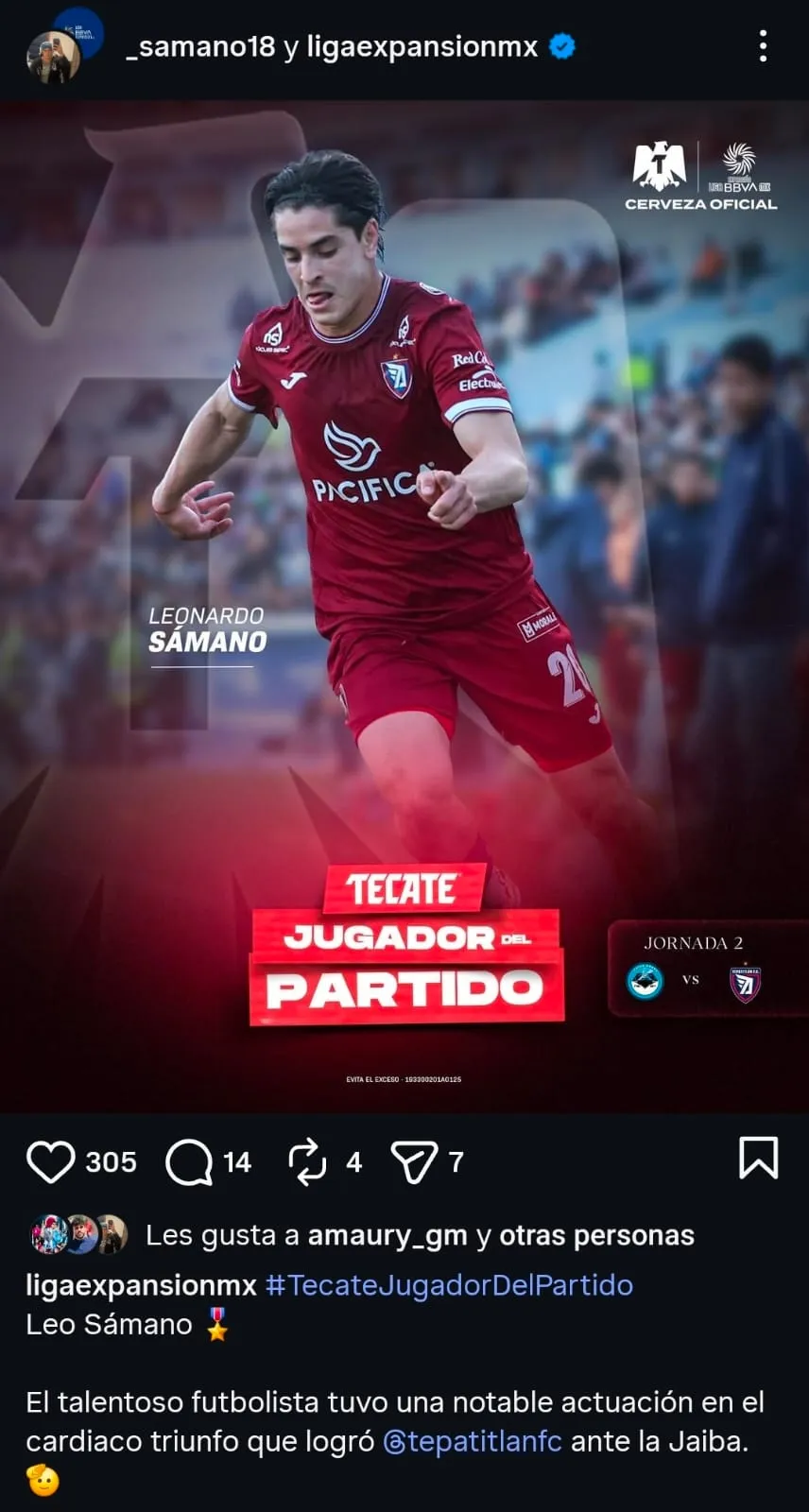Fernando Sámano, figura ante la Jaiba Brava. (@ligaexpansionmx)