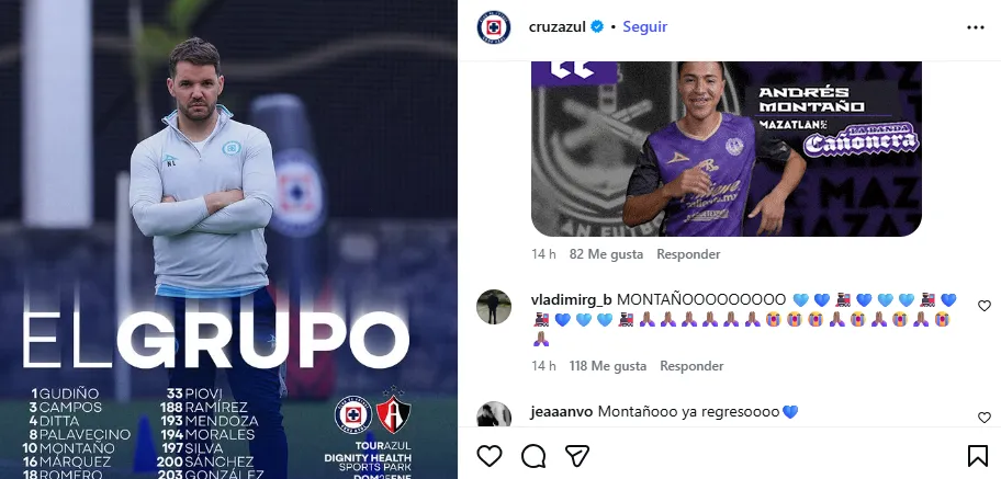 Publicación de Cruz Azul