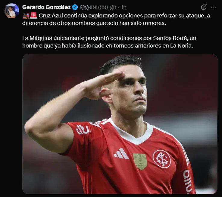 Cruz Azul sondeó a Borré, pero no llegará. (@gerardoo_gh)