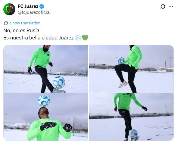 Imágenes de Juárez entrenando en la nieve