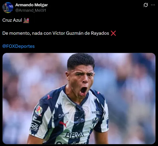 Armando Melgar desmiente lo de Toro Guzmán a Cruz Azul. (@armand_mel91)