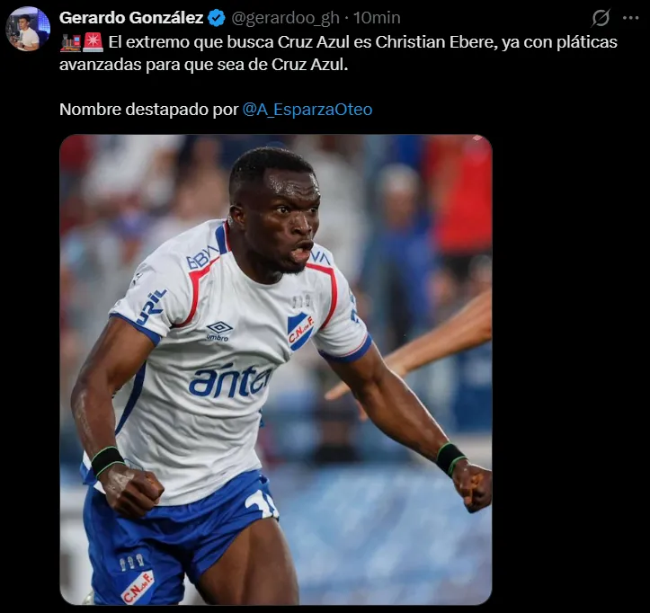 Christian Ebere tendría negociaciones avanzadas con Cruz Azul. (@gerardoo_gh)