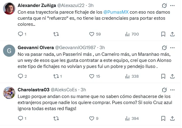 Reacción de la afición