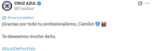 La despedida de Cruz Azul a Camilo Cándido