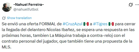 Información de Nahuel Ferreira