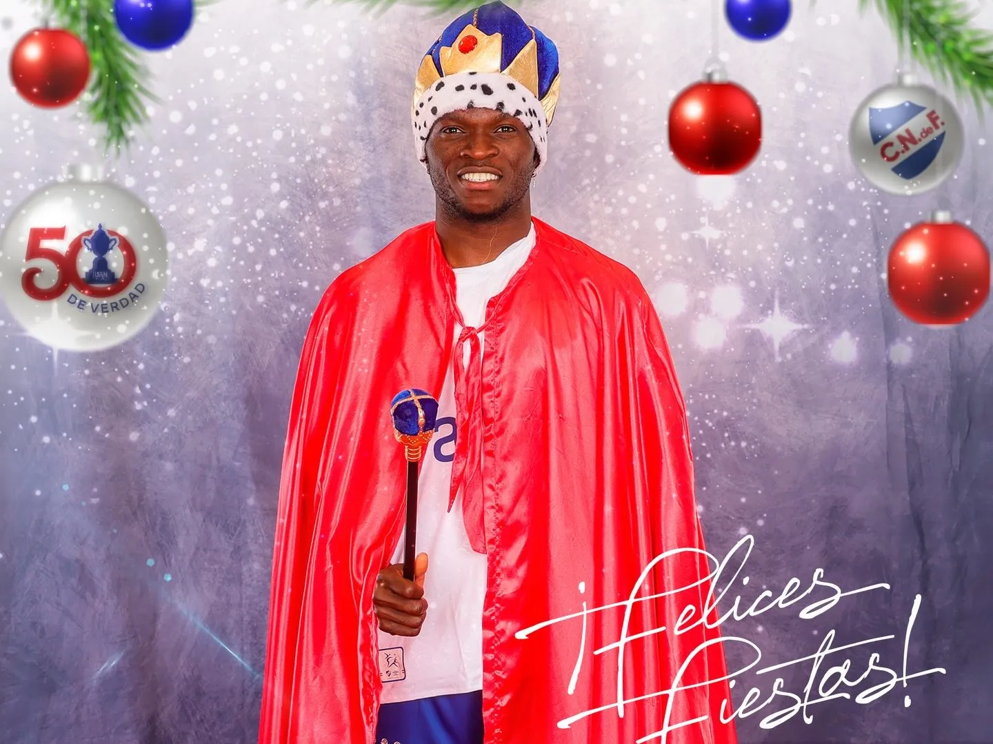 Nacional promocionó la Navidad con Ebere. (@c_ebere11)