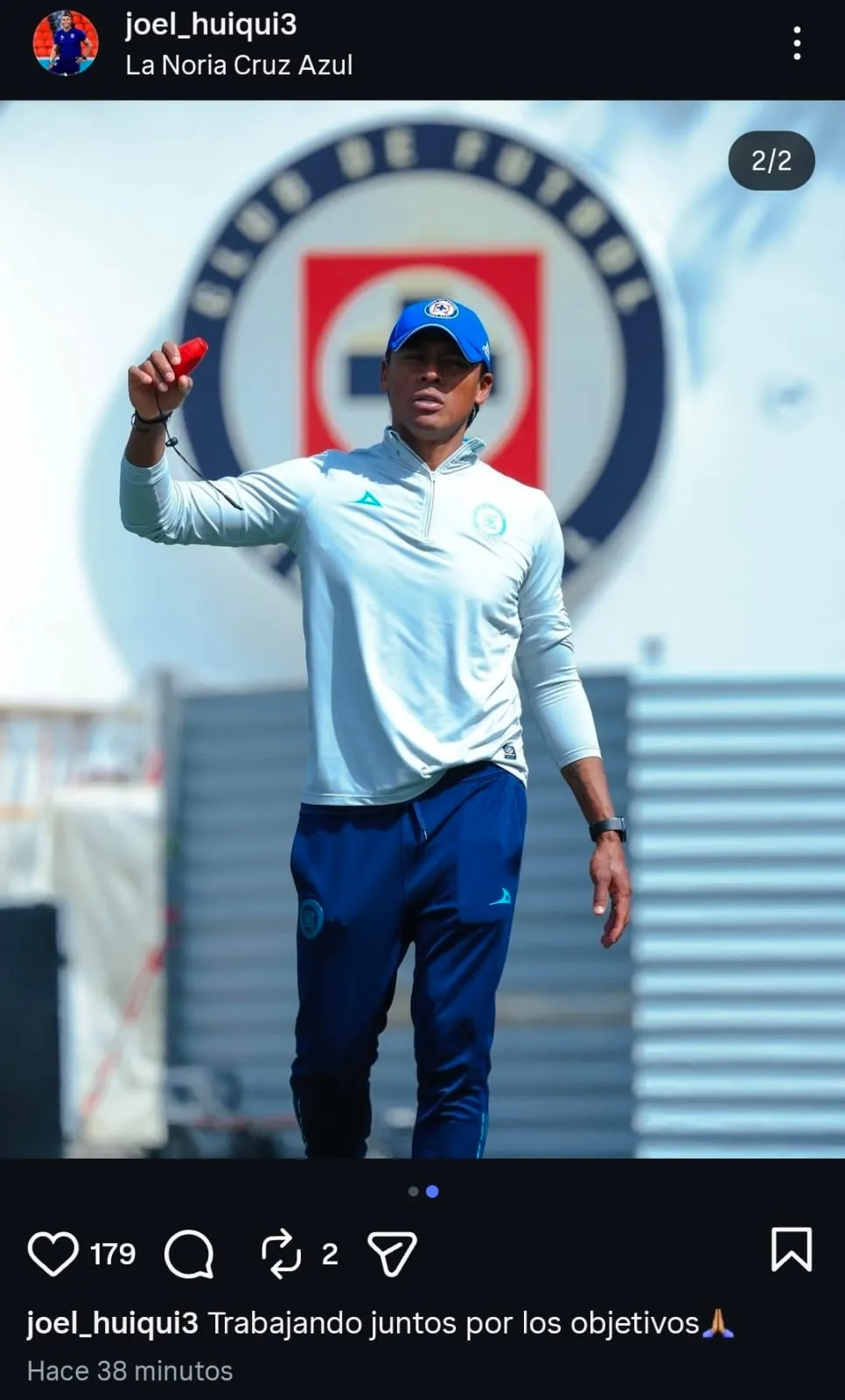 Joel Huiqui, al frente de Cruz Azul Sub-21. (@joel_huiqui3)