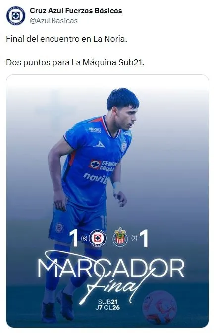Cruz Azul Sub-21 venció a Chivas tras patear 10 penales (X)
