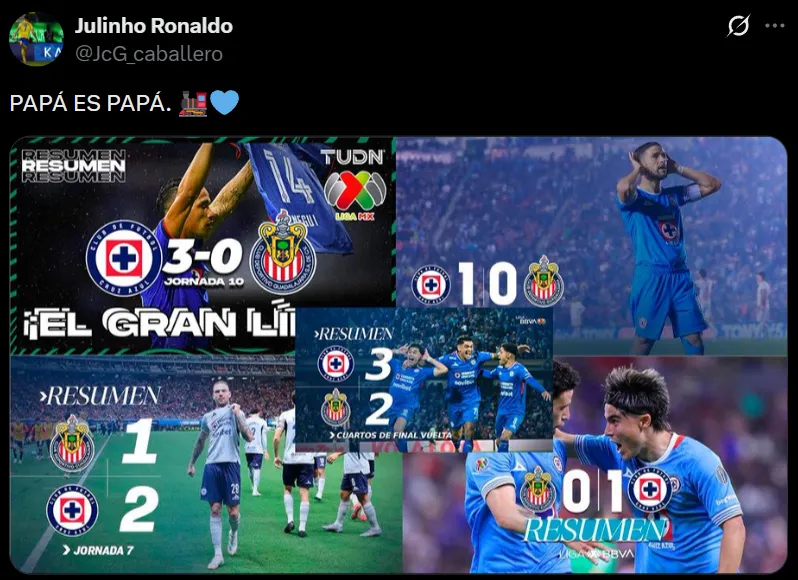 Los memes del Cruz Azul – Chivas. (X)