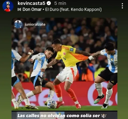 Posteo de Kevin Castaño en Instagram