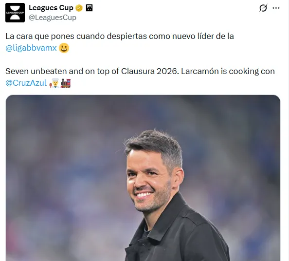Mensaje que publicó la cuenta de la Leagues Cup