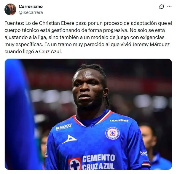 La razón detrás de los pocos minutos de Christian Ebere (X)