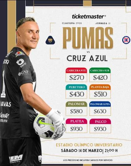 Precio de los boletos contra Pumas