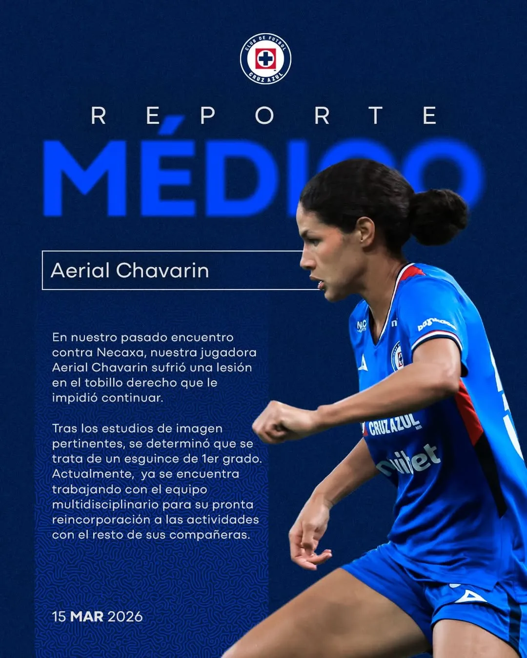 Comunicado de Cruz Azul por Aerial Chavarin. (@cruzazulfemenil)