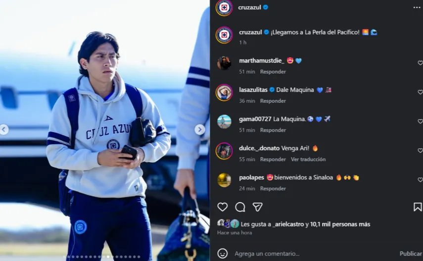 Publicación de Cruz Azul en redes sociales