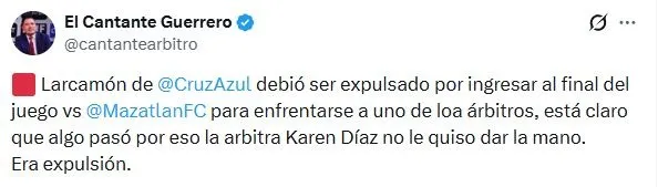 La opinión de Cantante Guerrero tras el accionar de Nicolás Larcamón contra Karen Díaz (X)
