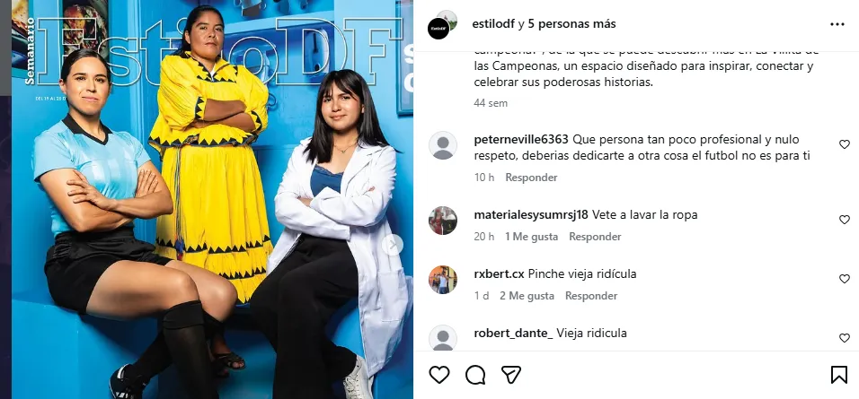 Mensajes en contra de la colegiada Díaz