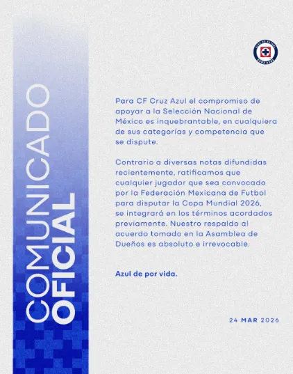 Comunicado Oficial de Cruz Azul
