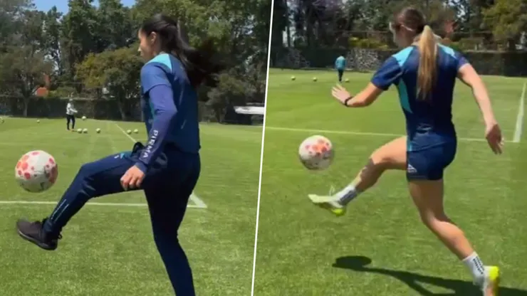 Un reto viral en redes sociales llegó a las instalaciones de La Noria y dos futbolistas de Cruz Azul femenil se apuntaron.