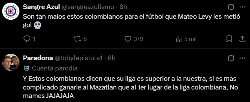 Afición de Cruz Azul carga contra Atlético Nacional y Colombia. (X)