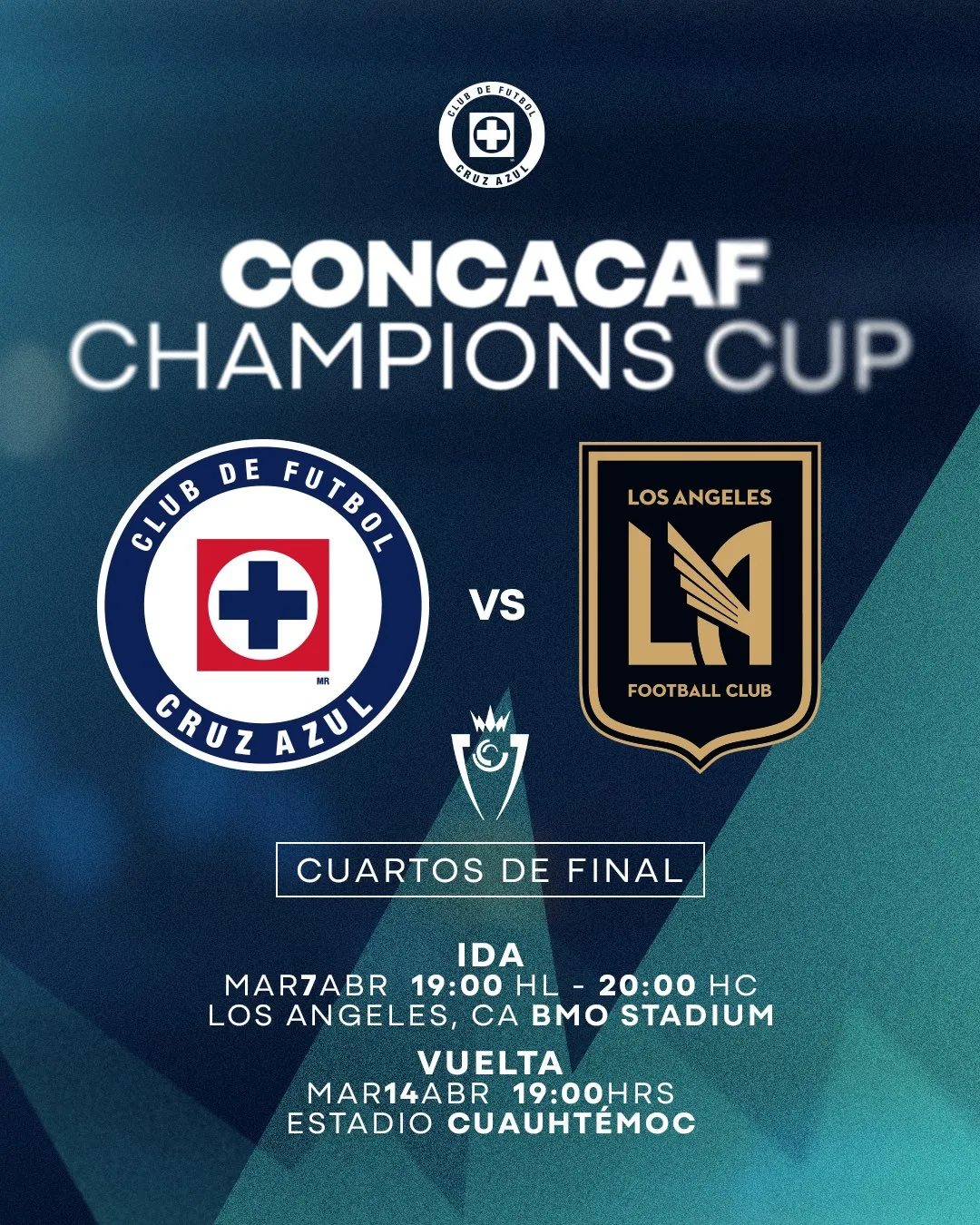 Las fechas y horarios de Cruz Azul vs. LAFC (@CruzAzul)