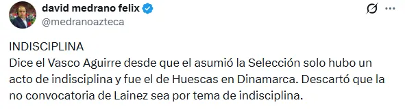 El periodista David Medrano se hizo eco de las palabras de Agurre