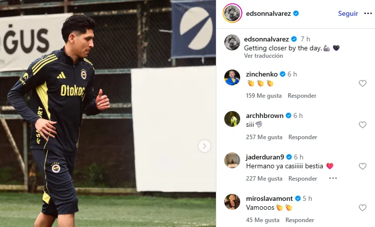 Publicación de Edson Álvarez en IG