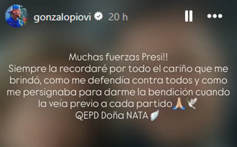 Piovi recordó con cariño a Natalia Rangel (Instagram).