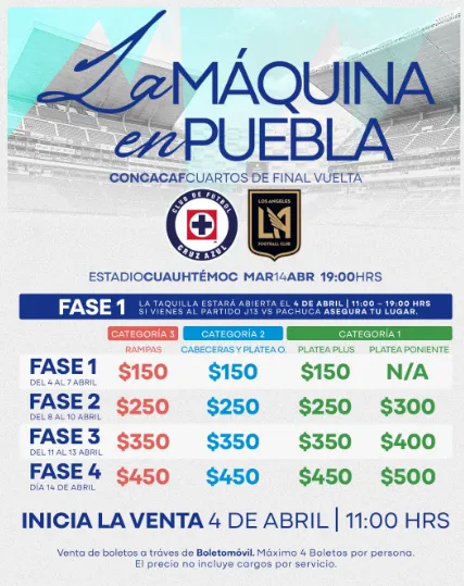 Boletos para la vuelta de cuartos de final de Concachampions