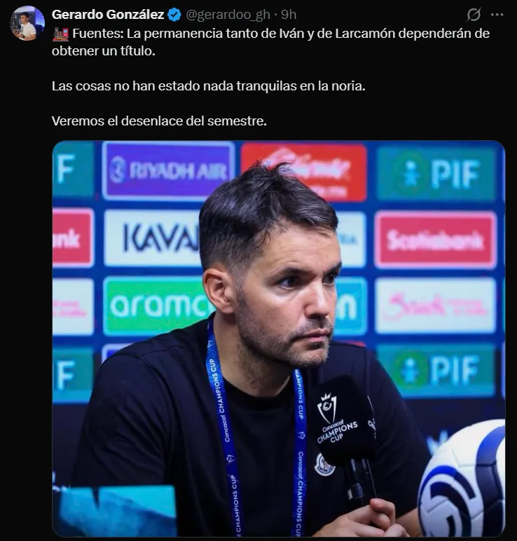 Alarma sobre la continuidad de Larcamón. (@gerardoo_gh)