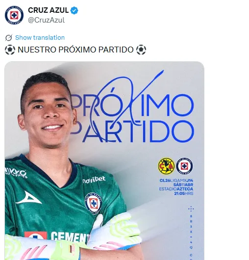 Publicación de Cruz Azul