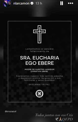 Mensaje de Larcamón en redes sociales