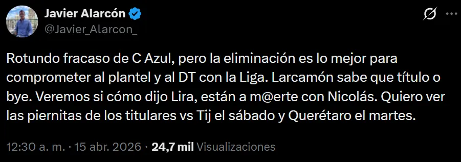 Javier Alarcón, contra Larcamón y los jugadores (X)