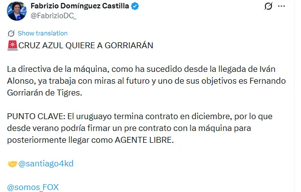 Información del periodista Fabrizio Domínguez