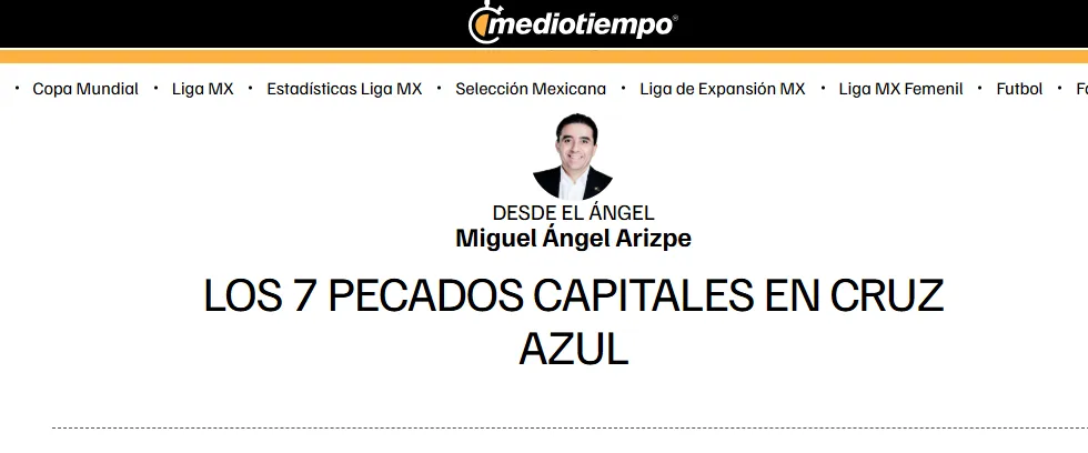 Artículo del portal Mediotiempo