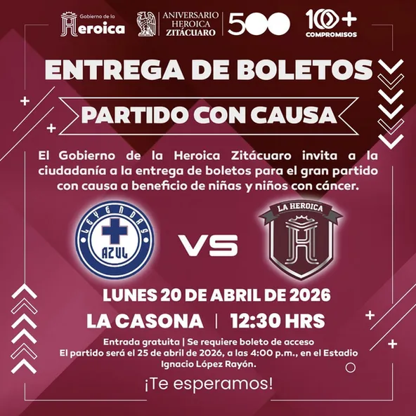 El banner promocional del partido (@mi_zitacuaro_com / IG).