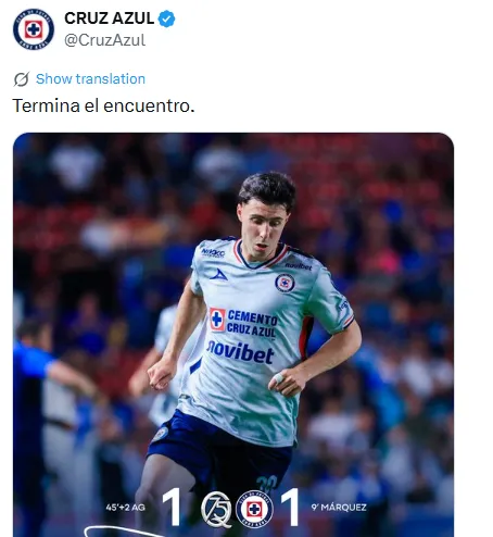 Cruz Azul suma nueve cotejos oficiales sin ganar