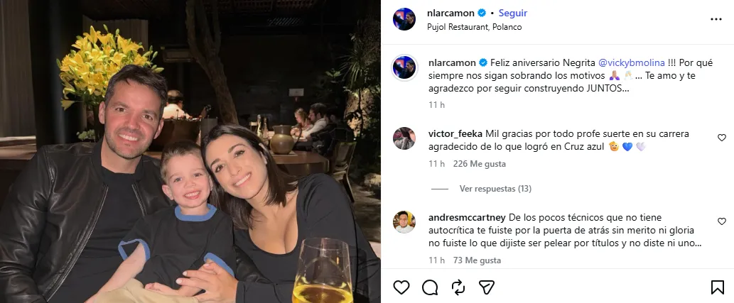 La última publicación de Larcamón en redes