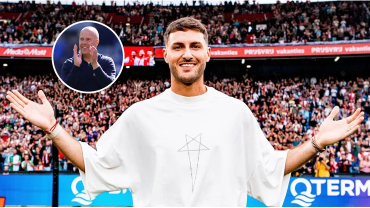Santiago Giménez recibió elogios de su ex DT en Feyenoord.