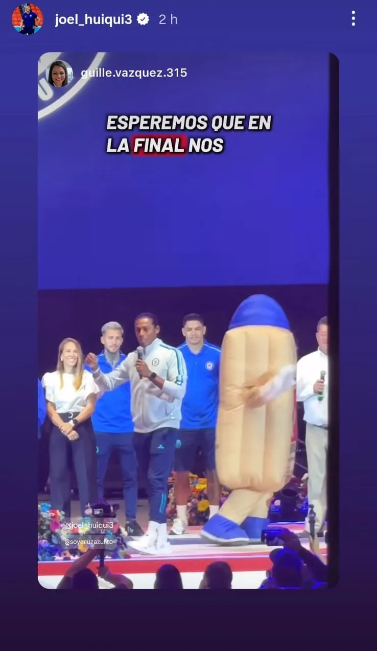 Joel Huiqui replicó en redes su discurso donde habla de “la final”. (@joel_huiqui3)