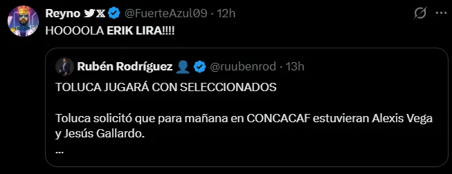 Afición de Cruz Azul pide regreso de Lira de la Selección. (X)