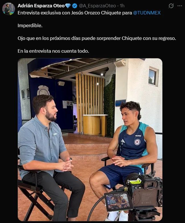 Adrián Esparza abrió la puerta a un regreso de Chiquete. (@A_EsparzaOteo)