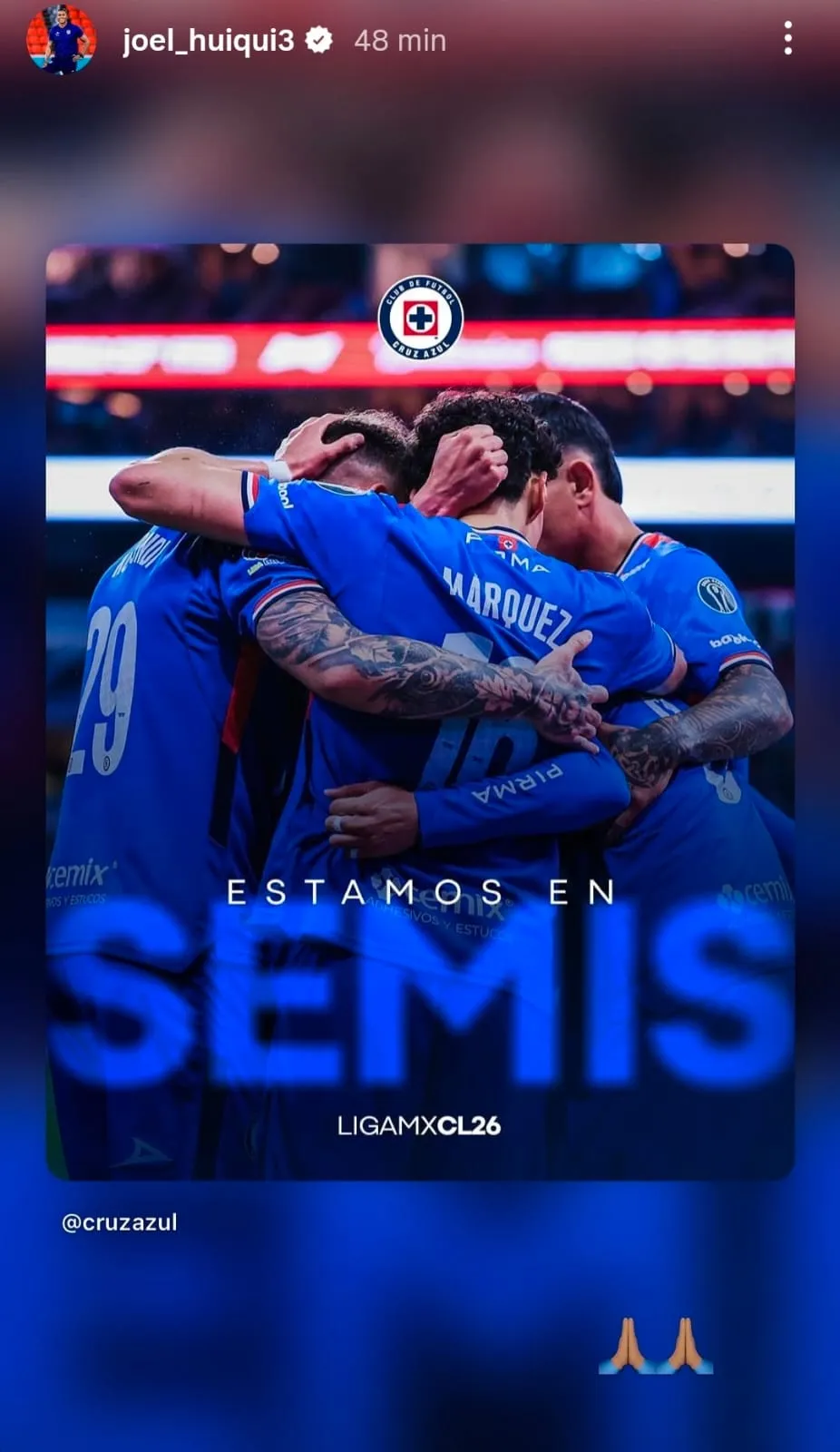 La “plegaria” de Huiqui en redes. (@joel_huiqui3)