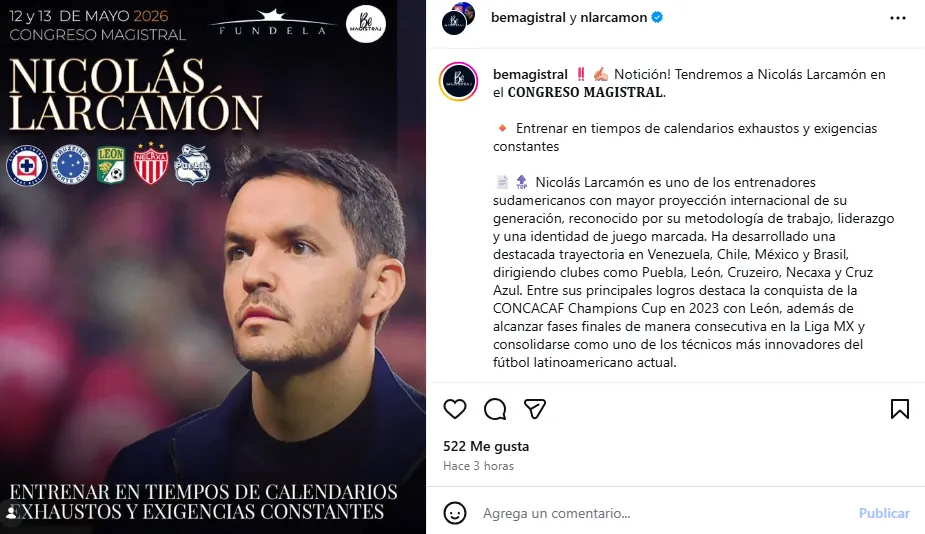 Publicación de Nicolás Larcamón