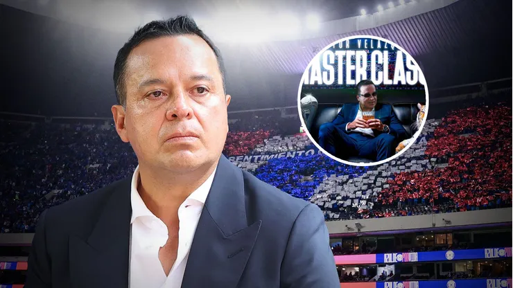 Afición de Cruz Azul reacciona a jugar en el Estadio Banorte.