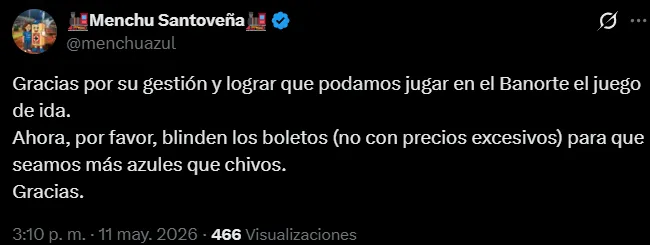 Afición de Cruz Azul apoya a Velázquez tras conseguir el Banorte. (X)