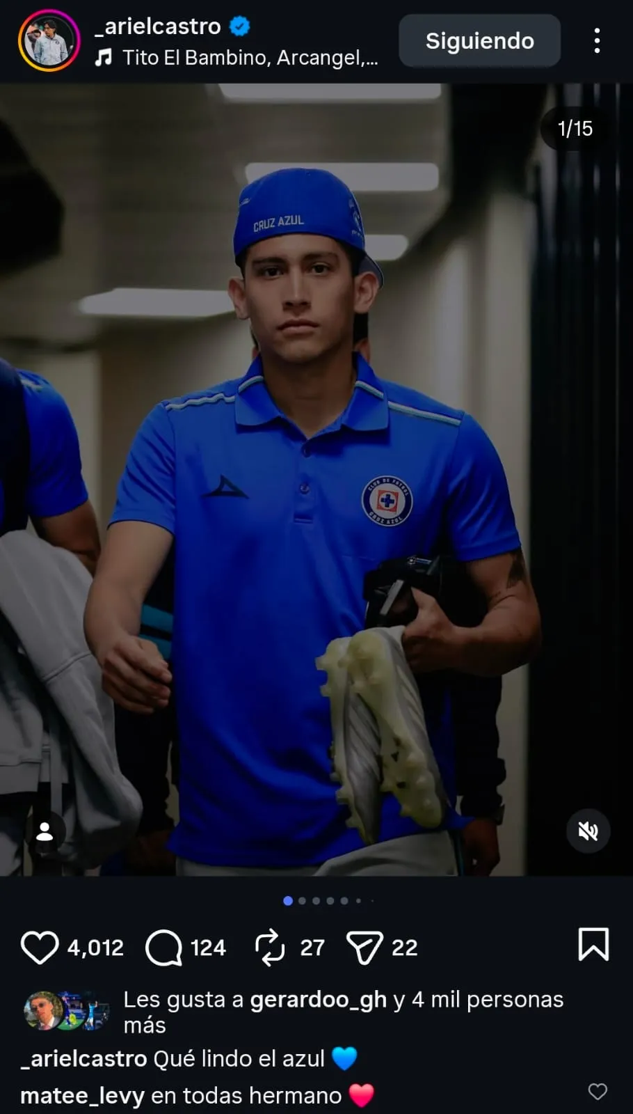 El posteo de Ariel Castro previo al Cruz Azul vs. Chivas. (@_arielcastro)