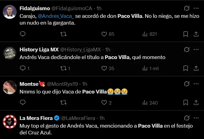 Reacción de X a la narración de Vaca para Paco Villa.