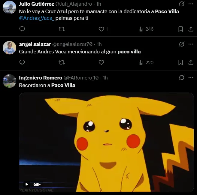 Reacción de X a la narración de Vaca para Paco Villa.